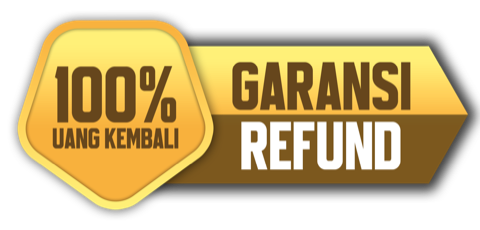 100% garansi refund, uang kembali